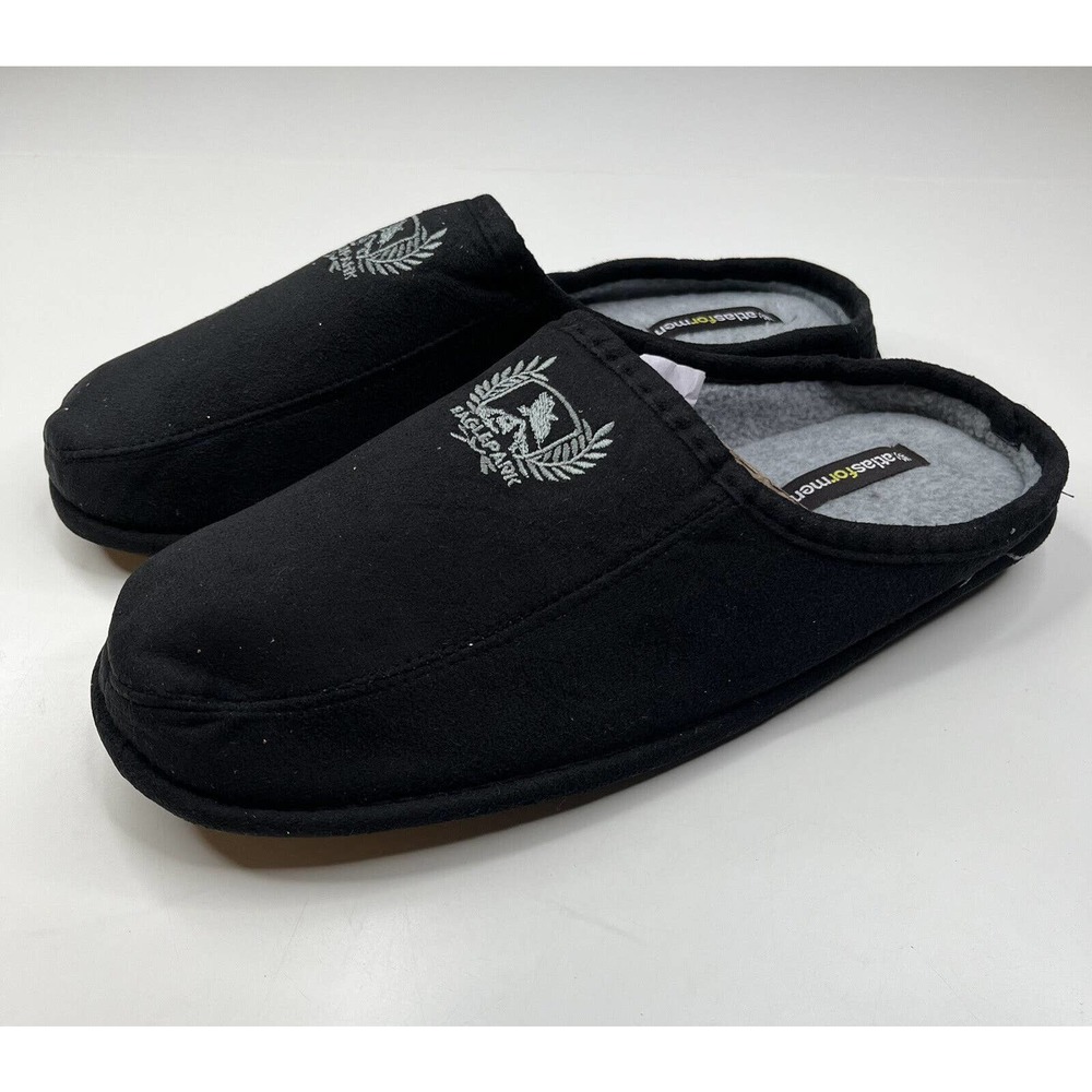 NEW Atlas for Men Eagle Park House Slippers Size 10 Men’s Black Slide On